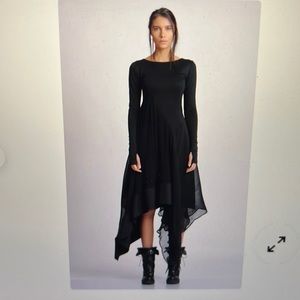 Metamophoza black chiffon dress NWT